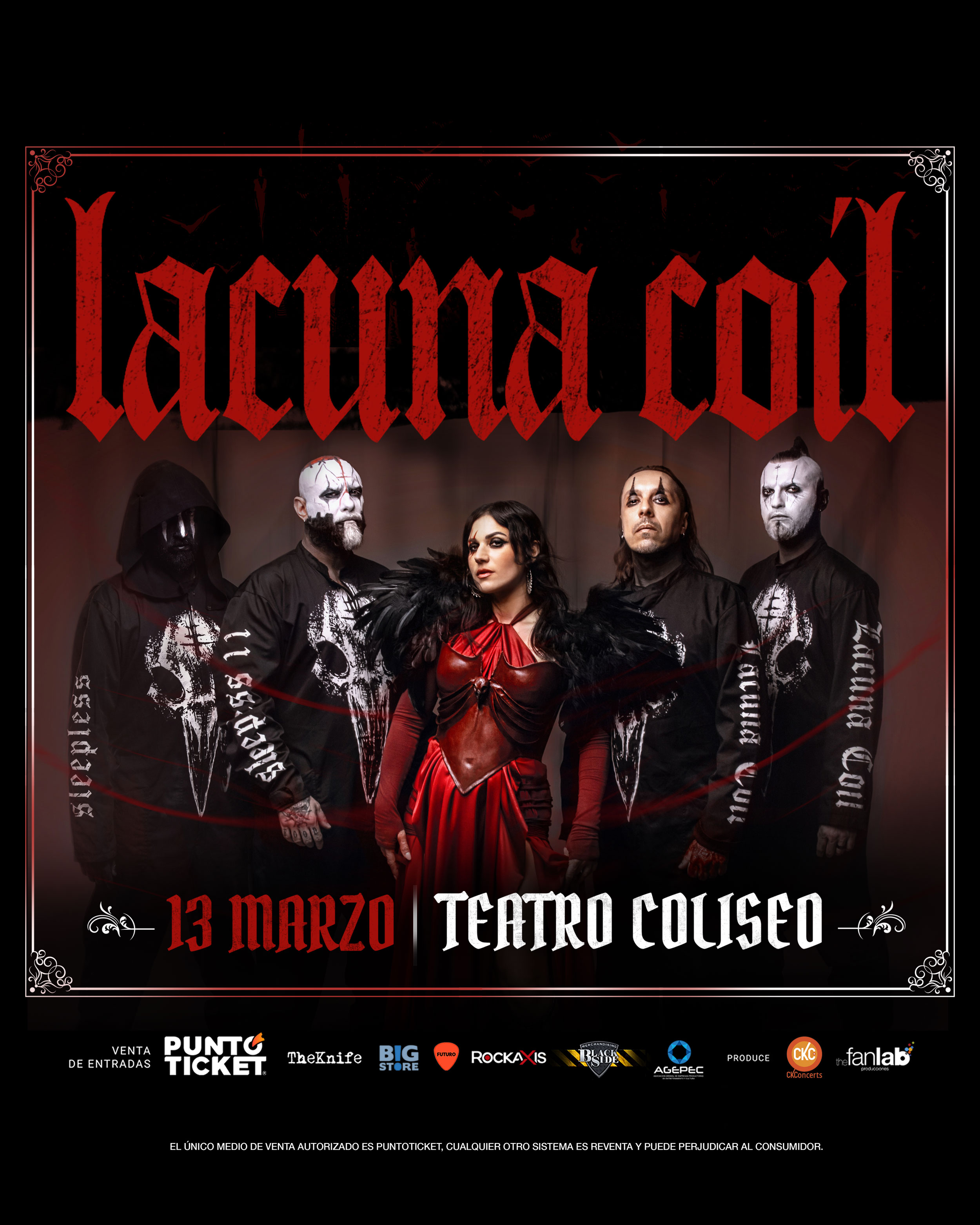Lacuna Coil fija su regreso a Chile para el 13 de marzo de 2025